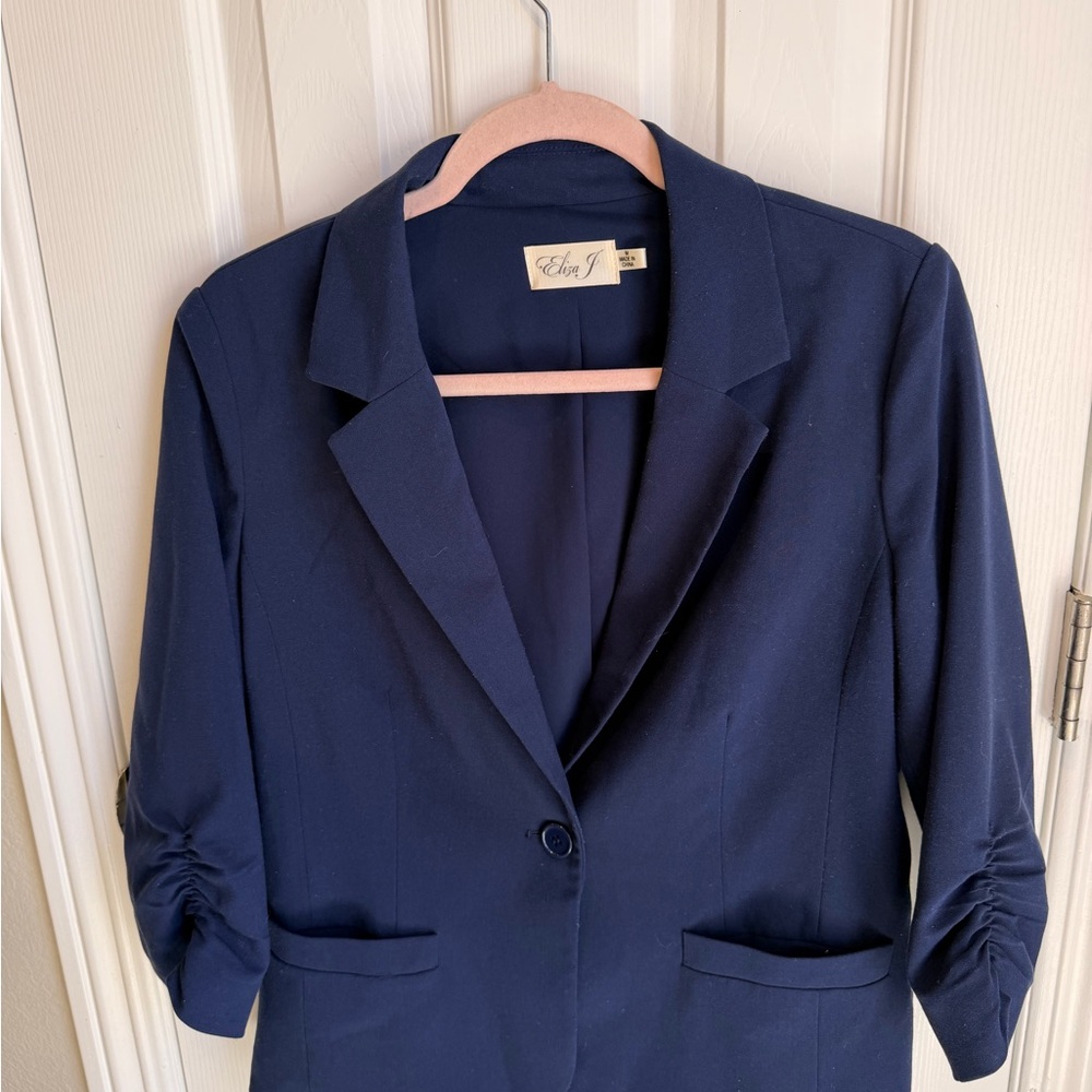 Eliza J Classic Navy Blazer